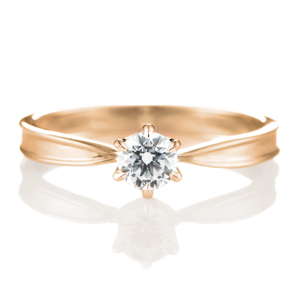 GROWTH RING レイルライン ピンクゴールド ダイヤモンド エンゲージリング 婚約指輪
