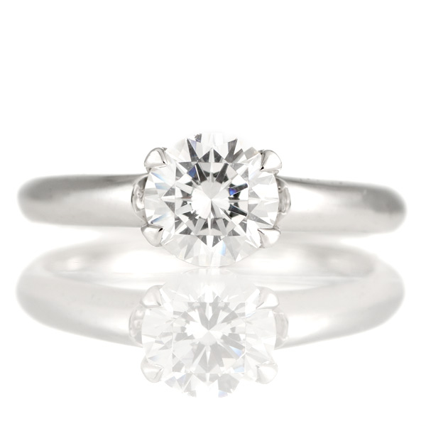 ダイヤモンド 1カラット プラチナ 婚約指輪 大粒