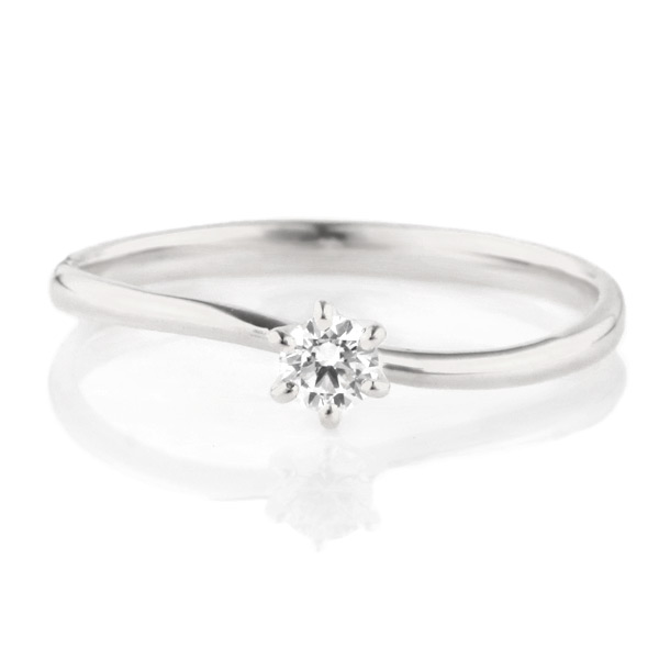 プラチナ ダイヤモンド エンゲージリング 婚約指輪 ウェーブ