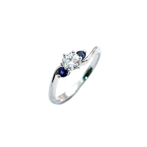 エンゲージリング 婚約指輪 ダイヤモンドプラチナリング サファイア