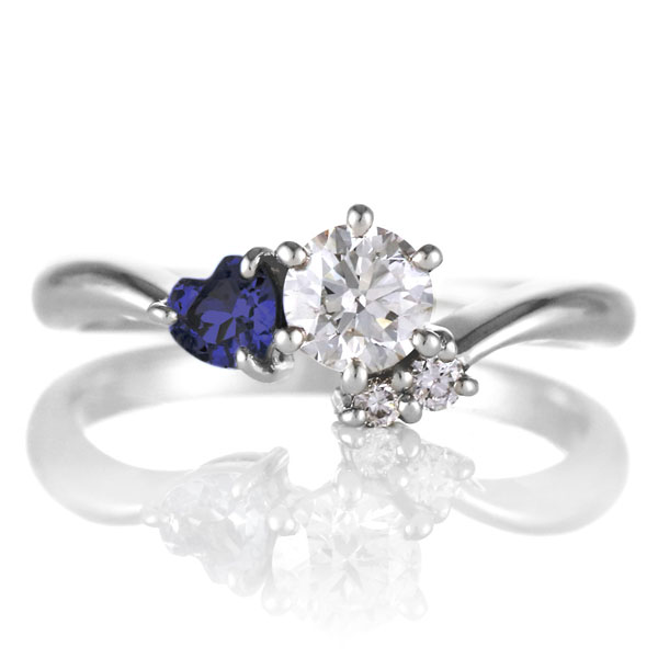 婚約指輪 ダイヤモンド プラチナリング エンゲージリング 0.3ct 9月 誕生石