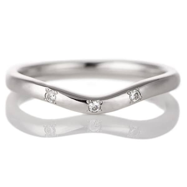 プラチナ ダイヤモンド V字 リング 結婚指輪 マリッジリング