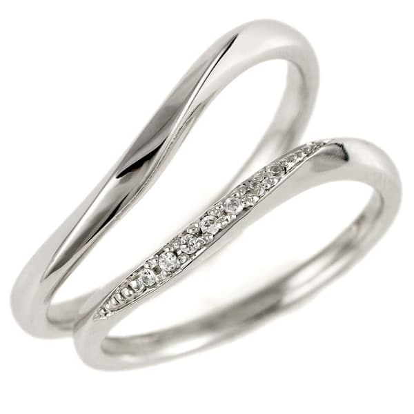 【2本セット】プラチナ ダイヤモンド リング 結婚指輪 マリッジリング