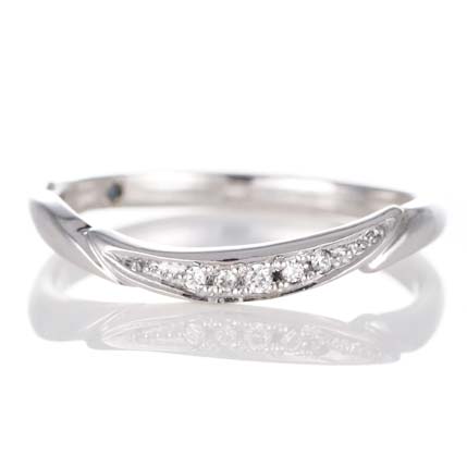 プラチナ ダイヤモンド リング 結婚指輪 マリッジリング ペアリング 月 ムーン
