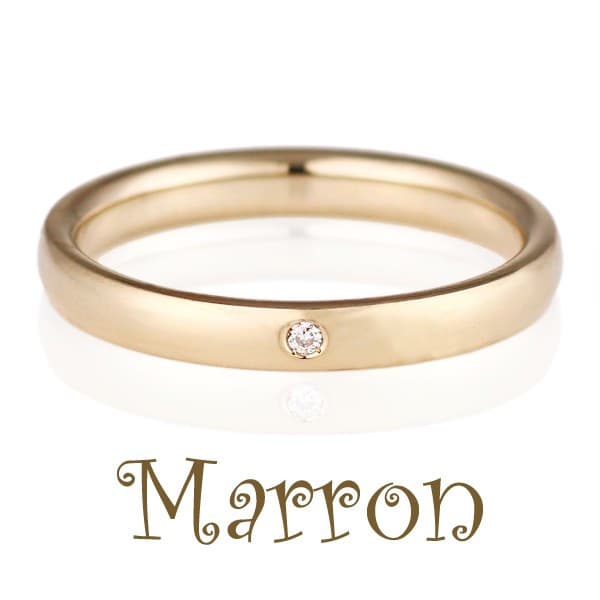 ハニーイエローゴールド ダイヤモンド マリッジリング 結婚指輪 ハニーブライド Marron