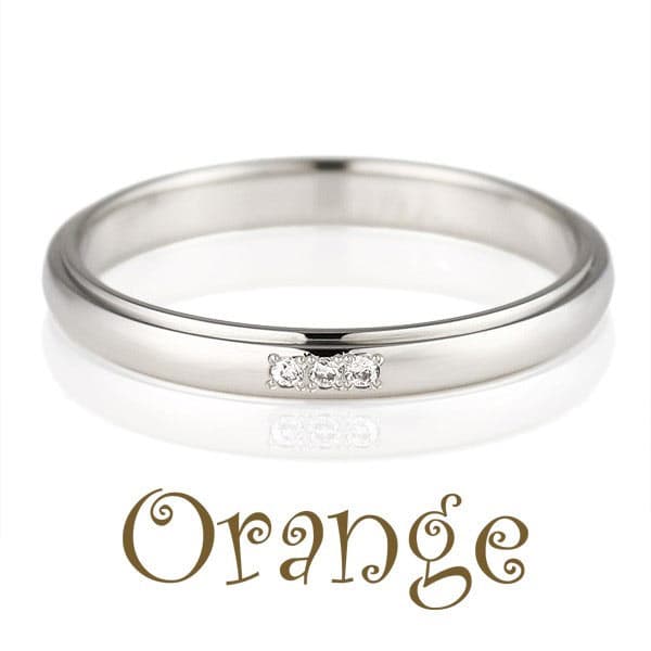 プラチナ ダイヤモンド マリッジリング 結婚指輪 ハニーブライド Orange