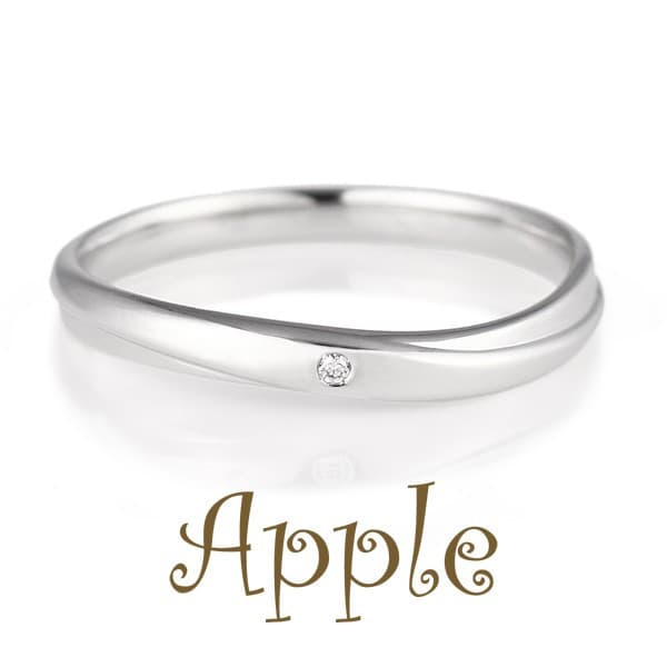 プラチナ ダイヤモンド マリッジリング 結婚指輪 ハニーブライド Apple