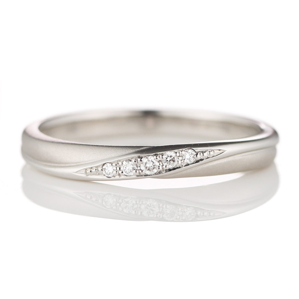 プチマリエ マリッジリング 結婚指輪 プラチナ950 ダイヤモンド ローズサファイア入