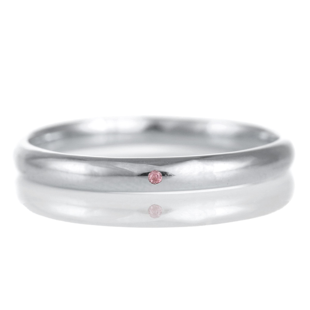 結婚指輪 マリッジリング プラチナ 甲丸 天然石 ピンクトルマリン