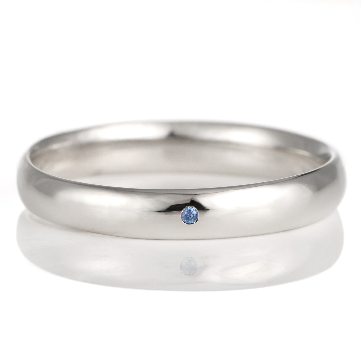 結婚指輪 マリッジリング プラチナ 甲丸 天然石 サファイア