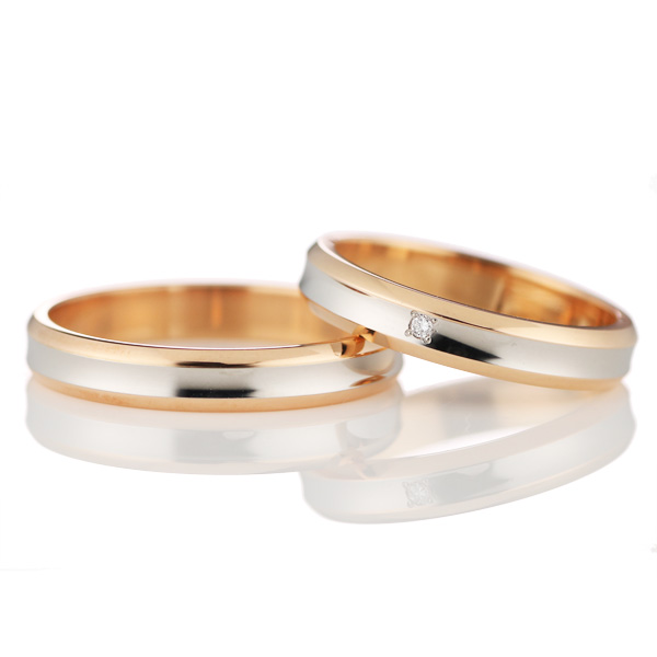 【2本セット】プラチナ ピンクゴールド マリッジリング 結婚指輪 スイートマリッジ