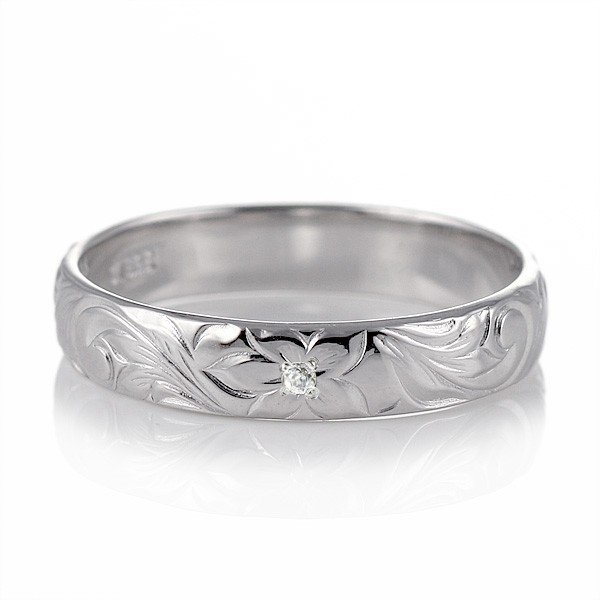 ハワイアンジュエリー マリッジリング 結婚指輪 ダイヤモンド リング プラチナ