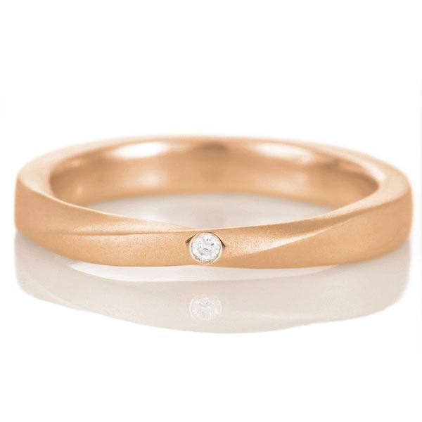 INFINITY インフィニティ K18ピンクゴールド ダイヤモンド1石入 結婚指輪 マリッジリング