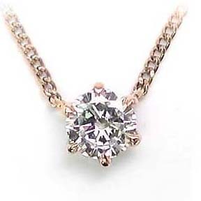 ネックレス 一粒 ダイヤモンド ネックレス K18ピンクゴールド ダイヤモンドネックレス ダイヤモンド0.1カラット