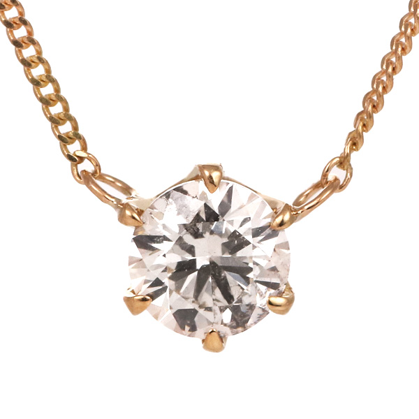 ネックレス 一粒 ダイヤモンド ネックレス K18ピンクゴールド ダイヤモンドネックレス ダイヤモンド0.5カラット