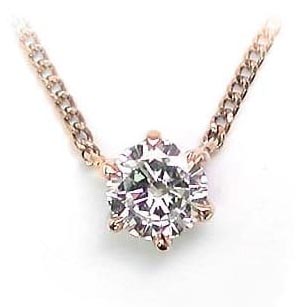 ネックレス 一粒 ダイヤモンド ネックレス K18ピンクゴールド ダイヤモンドネックレス ダイヤモンド0.6カラット