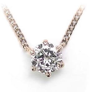 ネックレス 一粒 ダイヤモンド ネックレス K18ピンクゴールド ダイヤモンドネックレス ダイヤモンド0.7カラット