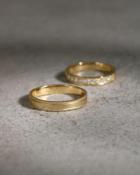 ルシード K18イエローゴールド マット加工 上下ミル打ち加工 3.5mm