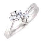 プラチナエンゲージリング( 6月誕生石 ) ムーンストーン