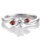 ダイヤモンド リング 指輪 プラチナ リング ガーネット