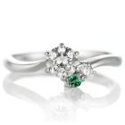婚約指輪 ダイヤモンド プラチナリング 一粒 大粒 指輪 エンゲージリング 0.4ct プロポーズ用 レディース 人気 ダイヤ 刻印無料 5月 誕生石 エメラルド