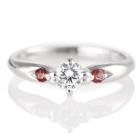 エンゲージリング 婚約指輪 ダイヤモンドプラチナリング ガーネット