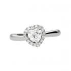 ファンシーカット エンゲージリング ダイヤモンド0.5ct ハートシェイプカット ヘイロー