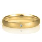 結婚指輪 マリッジリング 18金 ゴールド つや消し マット 甲丸 天然石 アクアマリン