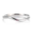 結婚指輪 マリッジリング プラチナ 甲丸 ウェーブ 天然石 ルビー