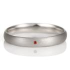 結婚指輪 マリッジリング プラチナ つや消し マット 甲丸 天然石 ガーネット