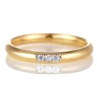 HALFMOON ハーフムーン K18YG 2.5mm ダイヤモンド3石