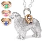 ゴールデンレトリバー ネックレス 犬 ドッグ 誕生石 シルバー ダイヤモンド エメラルド サファイア ルビー