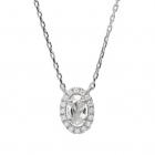 プラチナ 0.3ct ダイヤモンド オーバル ヘイロー ペンダント