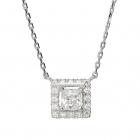 プラチナ 0.3ct ダイヤモンド スクエア ヘイロー ペンダント