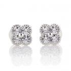 ダイヤモンド プラチナ ピアス ダイヤモンド 合計0.5ct クローバー 4月誕生石 レディース 女性