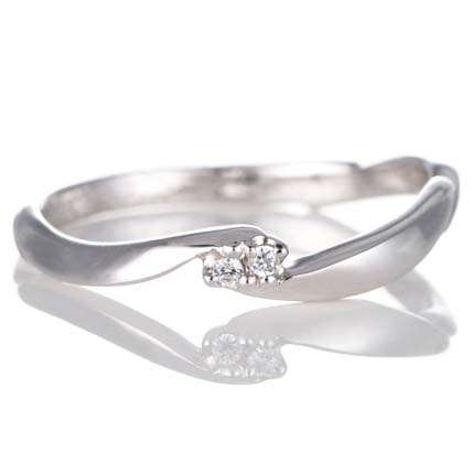 プラチナ ダイヤモンド リング 結婚指輪 マリッジリング ペアリング ウェーブ