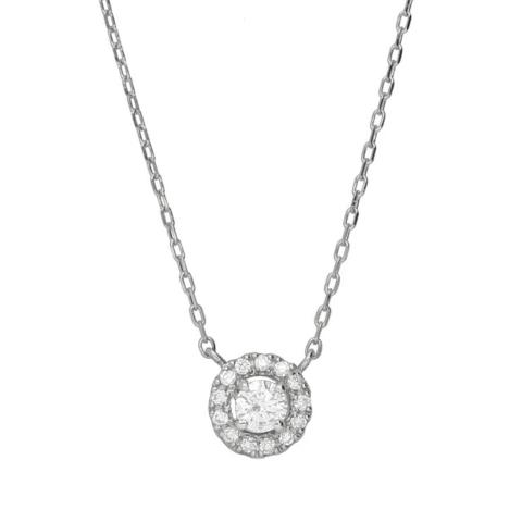 PT900 ダイヤモンド0.1ct ヘイロー ネックレス