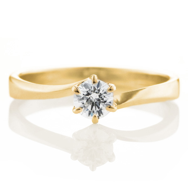 GROWTH RING インフィニティ イエローゴールド ダイヤモンド エンゲージリング 婚約指輪