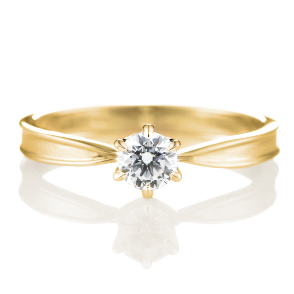 GROWTH RING レイルライン イエローゴールド ダイヤモンド エンゲージリング 婚約指輪