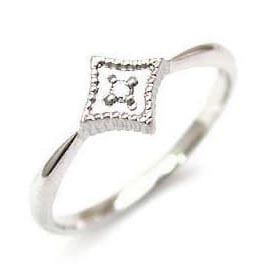 一粒ダイヤモンド デザイン リング プラチナ ファッションリング 指輪