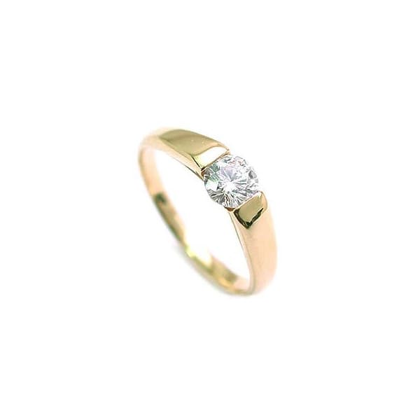 エンゲージリング 婚約指輪 ダイヤモンドイエローゴールドリング