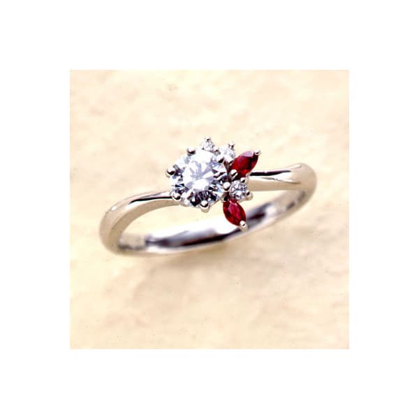 エンゲージリング 婚約指輪 ダイヤモンドプラチナリング ルビー