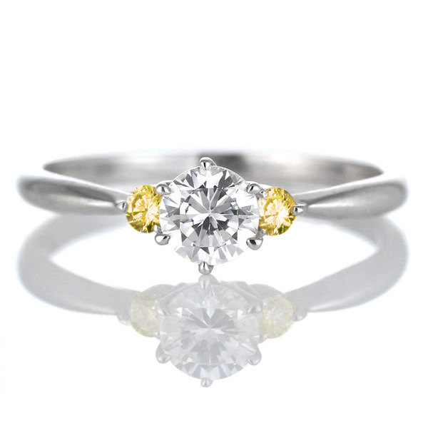 婚約指輪 ) ダイヤモンド エンゲージリング( 11月誕生石 ) シトリン