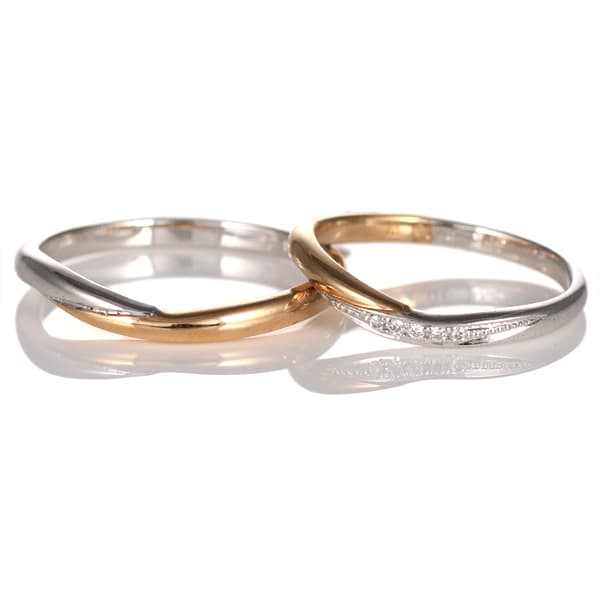 鑑定書付】婚約指輪結婚指輪 3本セット プラチナ ピンクゴールド ダイヤモンド リング | H104-050310 | SUEHIRO