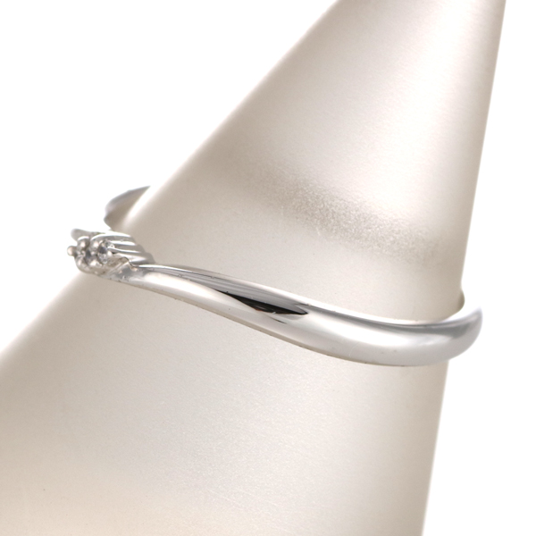 プラチナ ダイヤモンド リング 結婚指輪 マリッジリング ウェーブ 
