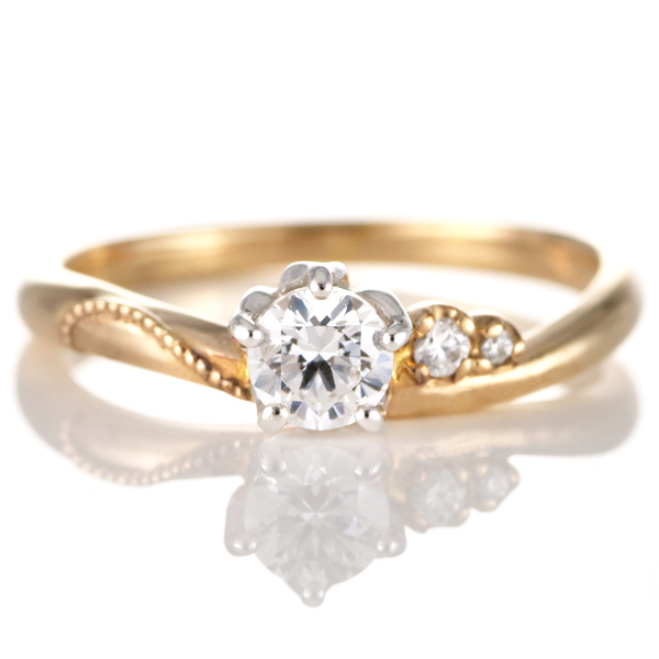【鑑別書付】 プラチナ K18ピンクゴールド ダイヤモンド リング 婚約指輪 エンゲージリング
