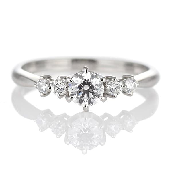 婚約指輪 ダイヤモンドプラチナリング エンゲージリング サイド ダイヤモンドプラチナリング 一粒 大粒 プロポーズ用