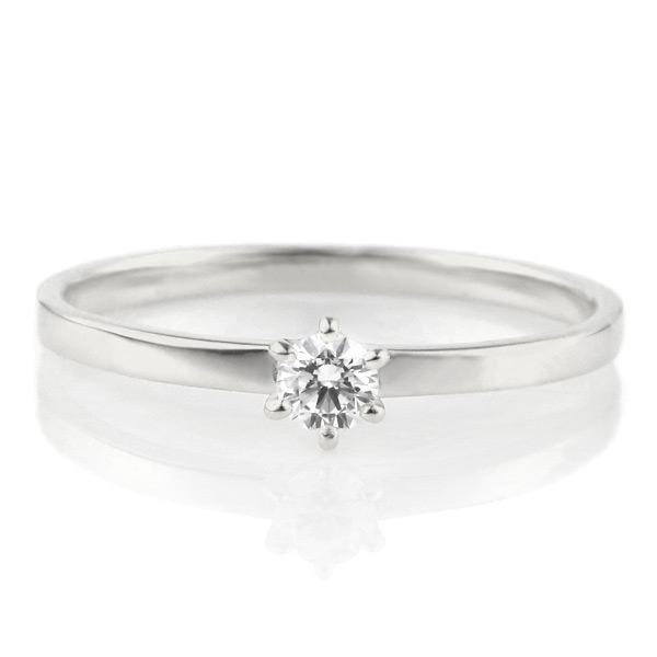プラチナ ダイヤモンド エンゲージリング 婚約指輪 平打ち