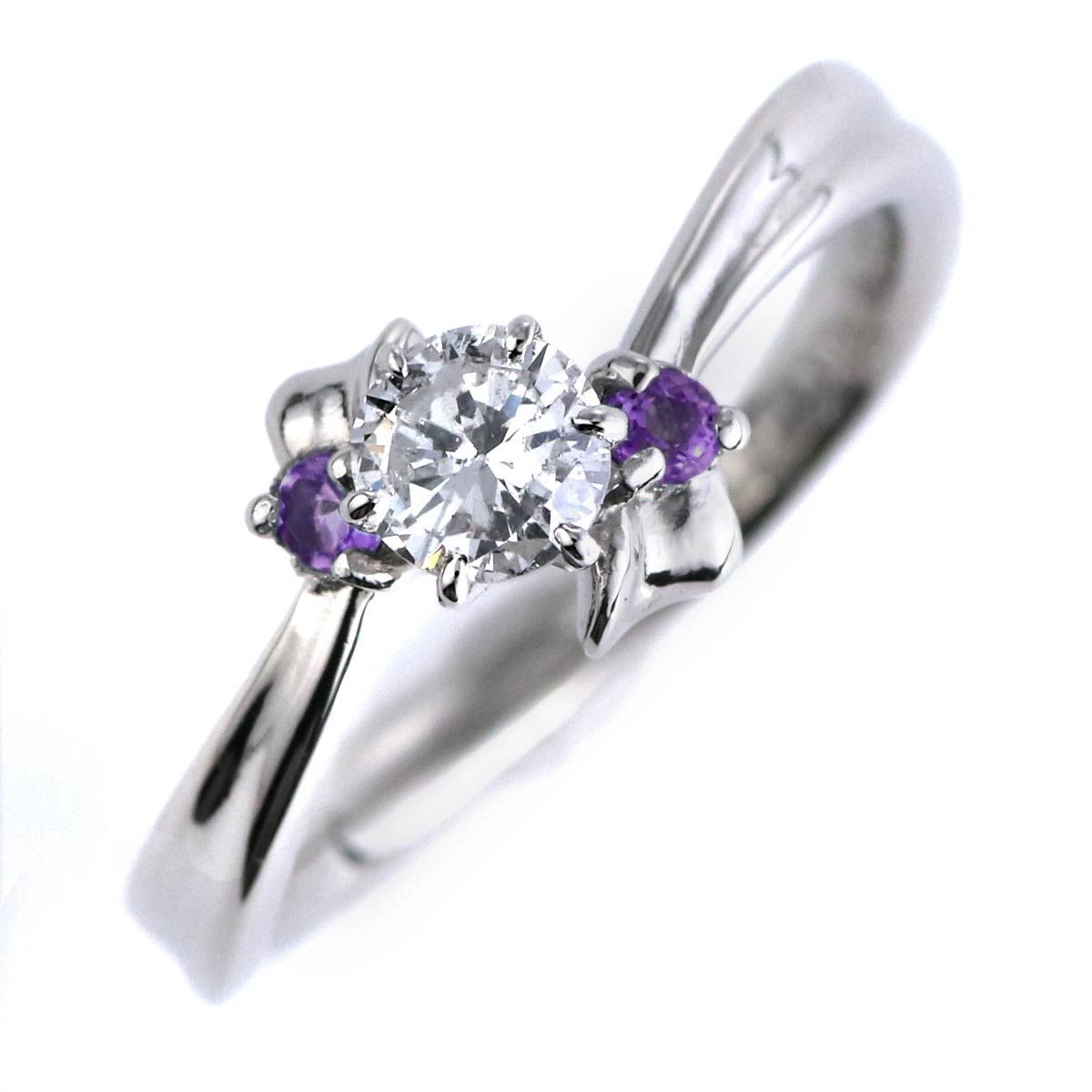 婚約指輪 ダイヤモンド プラチナリング 一粒 大粒 指輪 エンゲージリング 0.5ct プロポーズ用 レディース 人気 ダイヤ 刻印無料 2月 誕生石 アメジスト