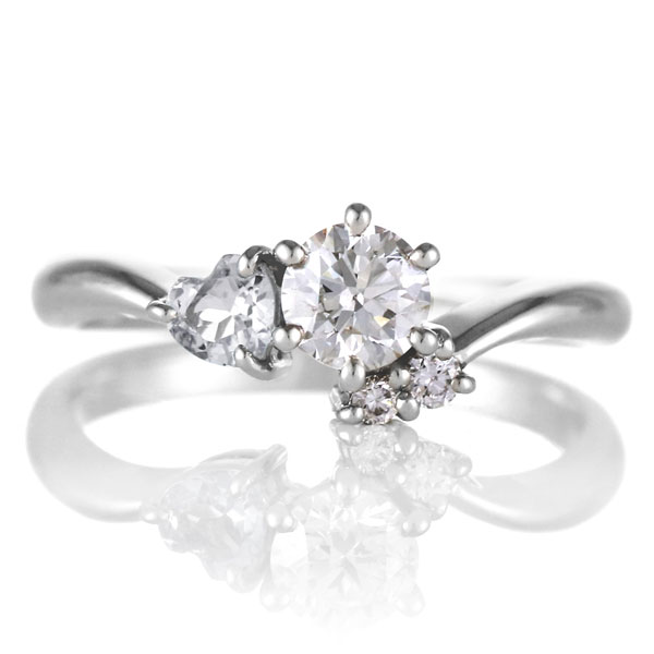 婚約指輪 ダイヤモンド プラチナリング エンゲージリング 0.3ct 4月 誕生石